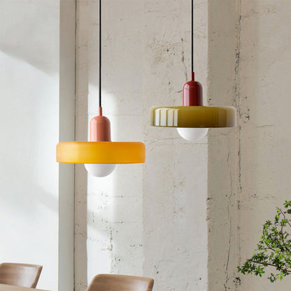 Geometric Coloured Glass Pendant