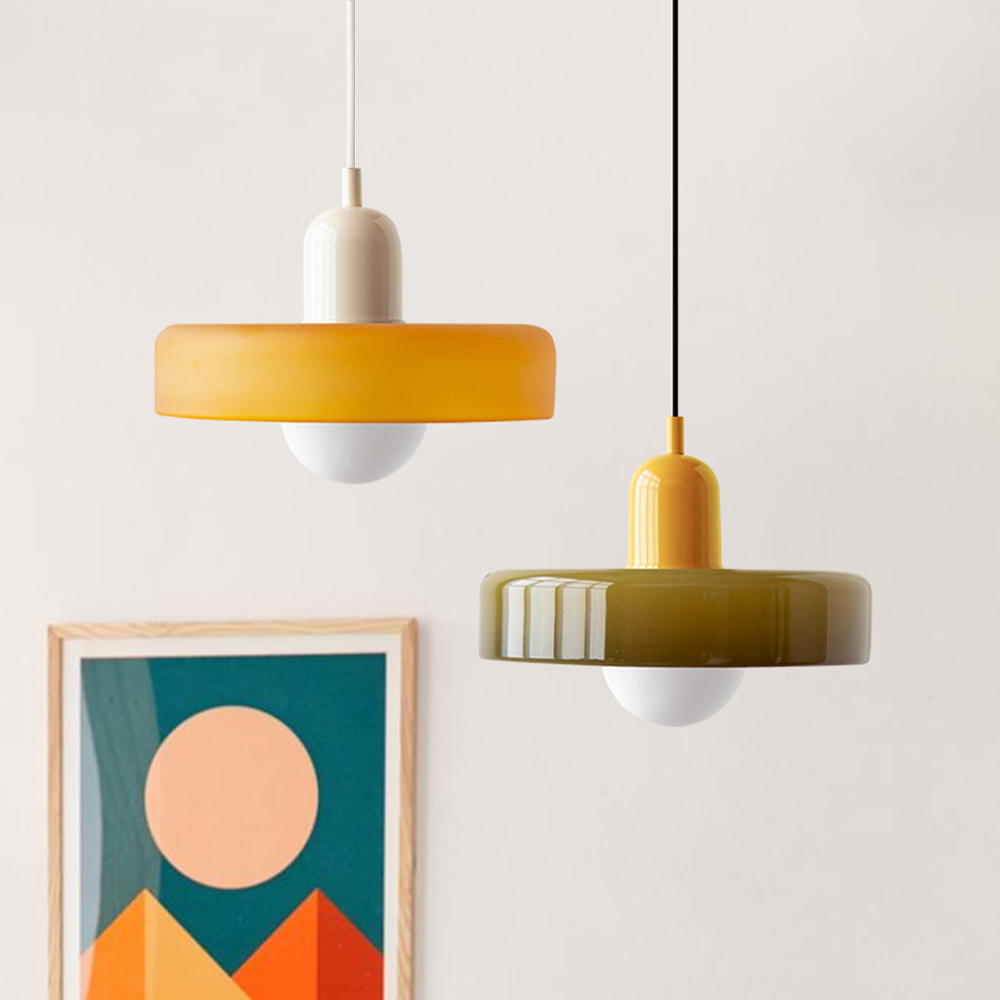 Geometric Coloured Glass Pendant