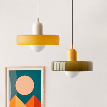 Geometric Coloured Glass Pendant