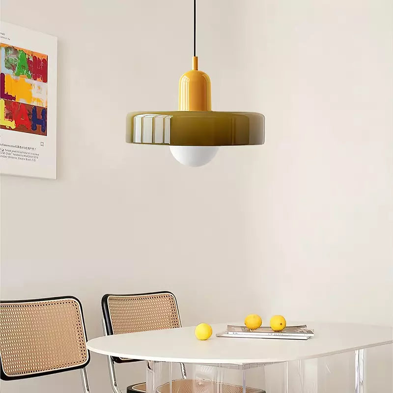 Geometric Coloured Glass Pendant