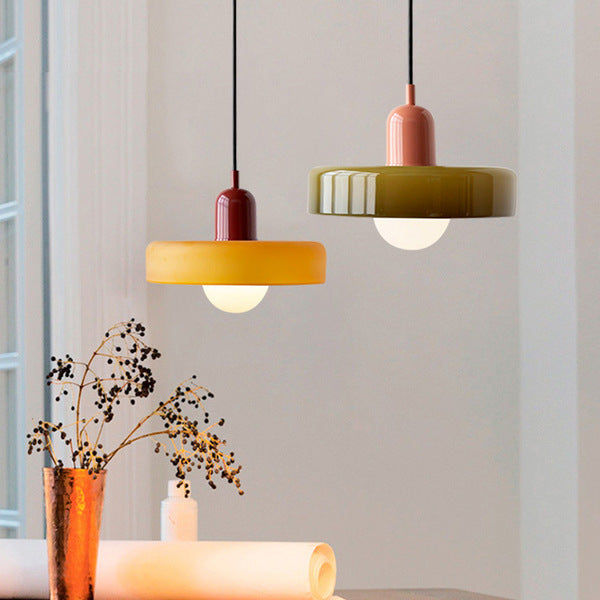 Geometric Coloured Glass Pendant