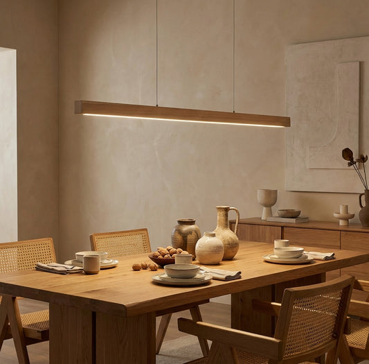 Gindo Linear Wood Pendant Light LED Kitchen Island Bar