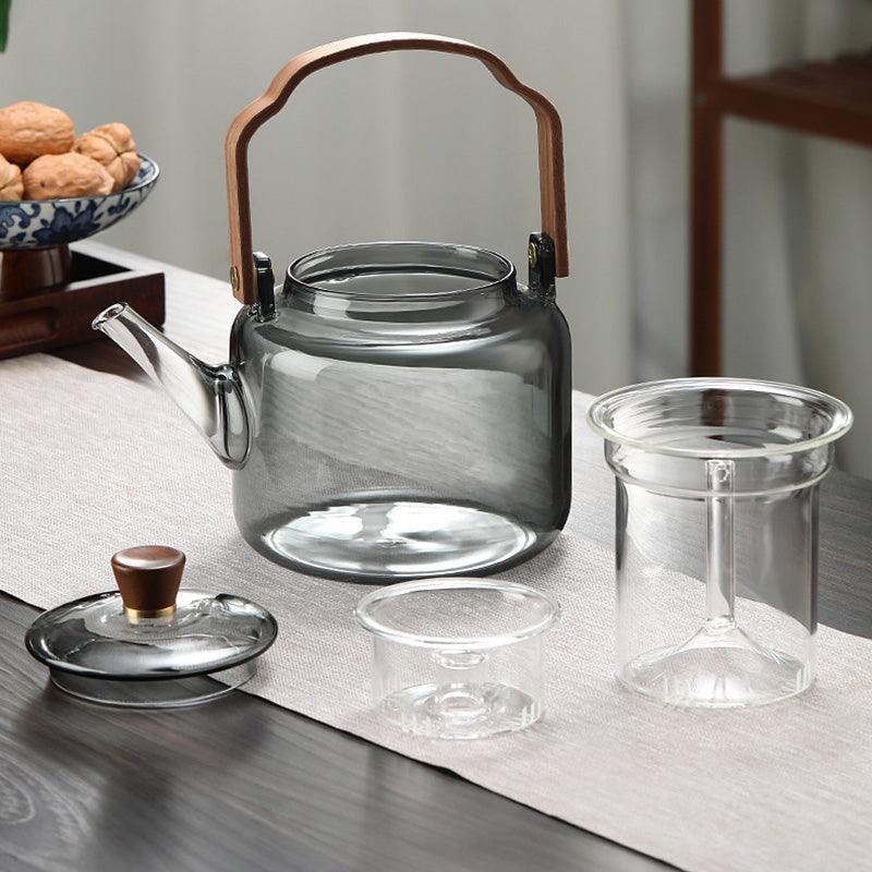 Grijzen Teapot | Wood & Glass, Tea Infuser 2