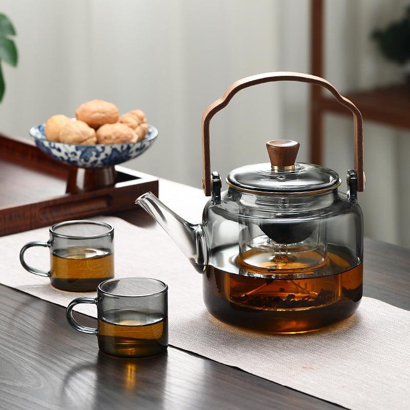 Grijzen Teapot | Wood & Glass, Tea Infuser 3