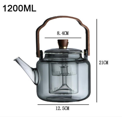 Grijzen Teapot | Wood & Glass, Tea Infuser 6