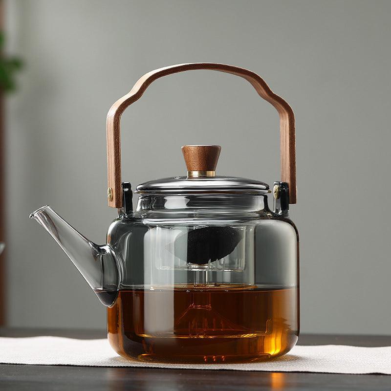 Grijzen Teapot | Wood & Glass, Tea Infuser 0