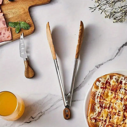 Heritage Wood & Steel Tongs | Set of 2 1