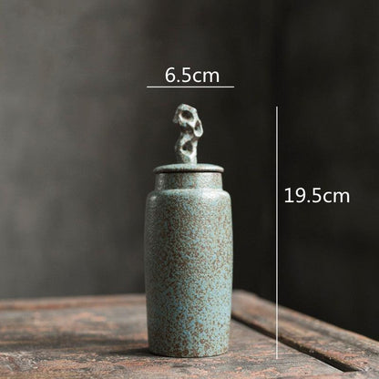 Stoneware Tea Caddy | Ceramic Lid | Japanese Pottery 10