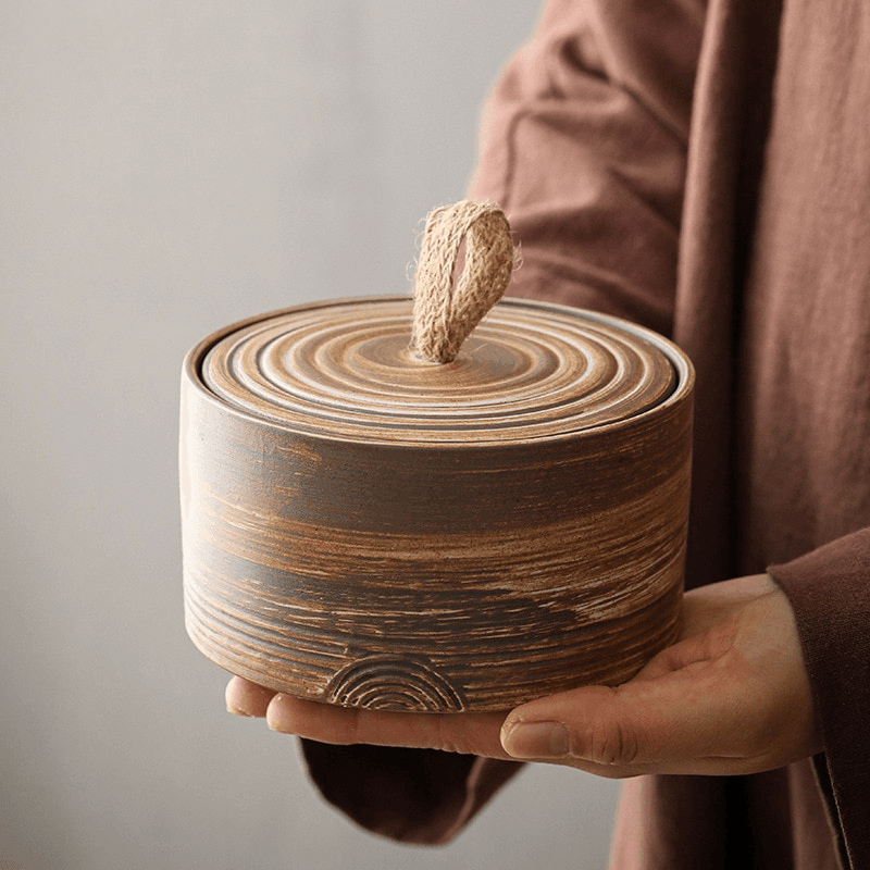 Handmade Storage Jar | Hemp Rope | Japanese Pottery 2