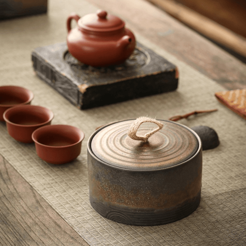 Handmade Storage Jar | Hemp Rope | Japanese Pottery 3
