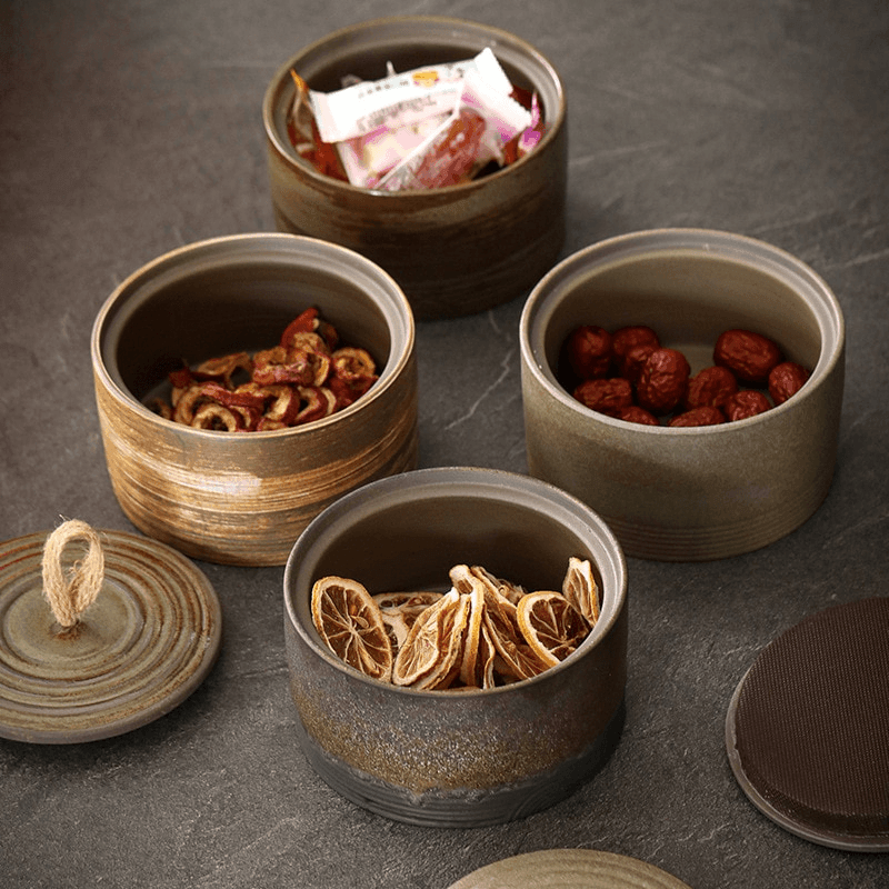 Handmade Storage Jar | Hemp Rope | Japanese Pottery 4
