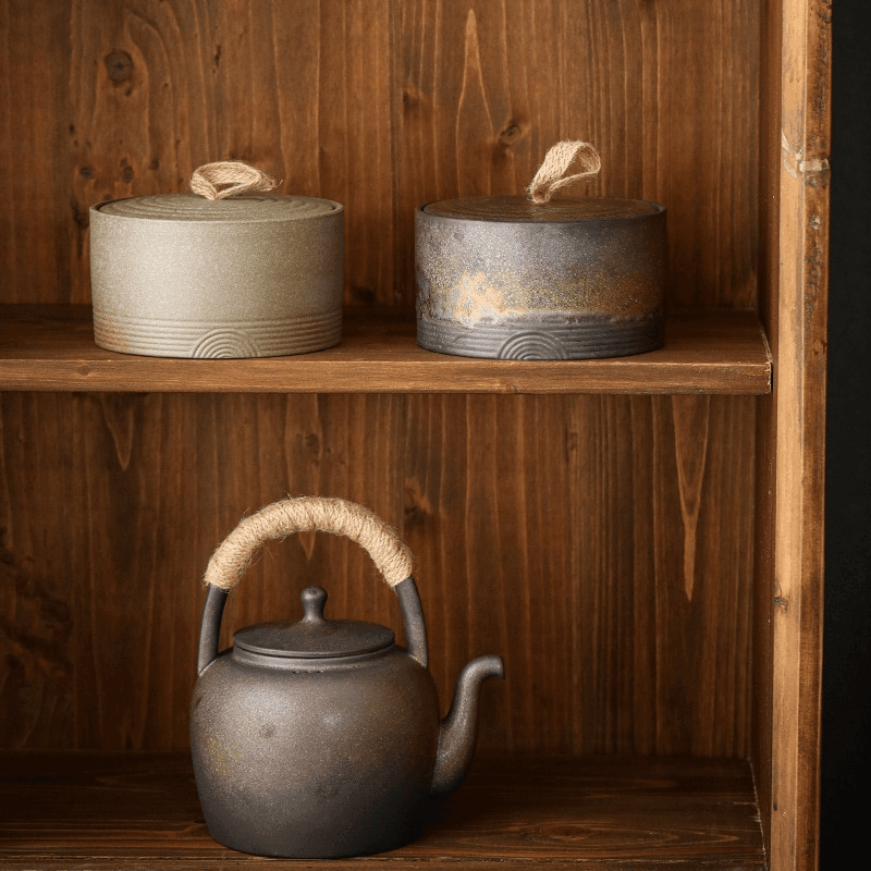 Handmade Storage Jar | Hemp Rope | Japanese Pottery 6