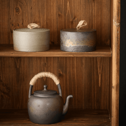 Handmade Storage Jar | Hemp Rope | Japanese Pottery 6