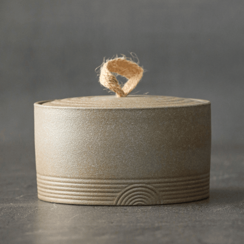Handmade Storage Jar | Hemp Rope | Japanese Pottery 7