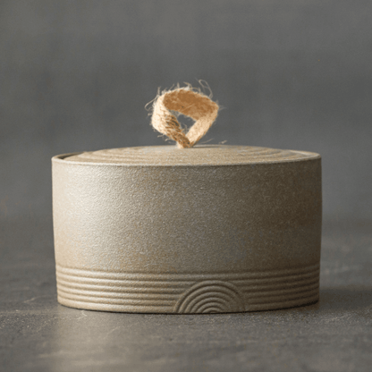 Handmade Storage Jar | Hemp Rope | Japanese Pottery 7