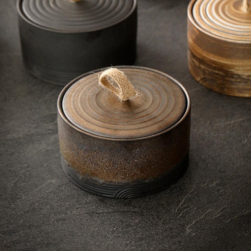 Handmade Storage Jar | Hemp Rope | Japanese Pottery 1