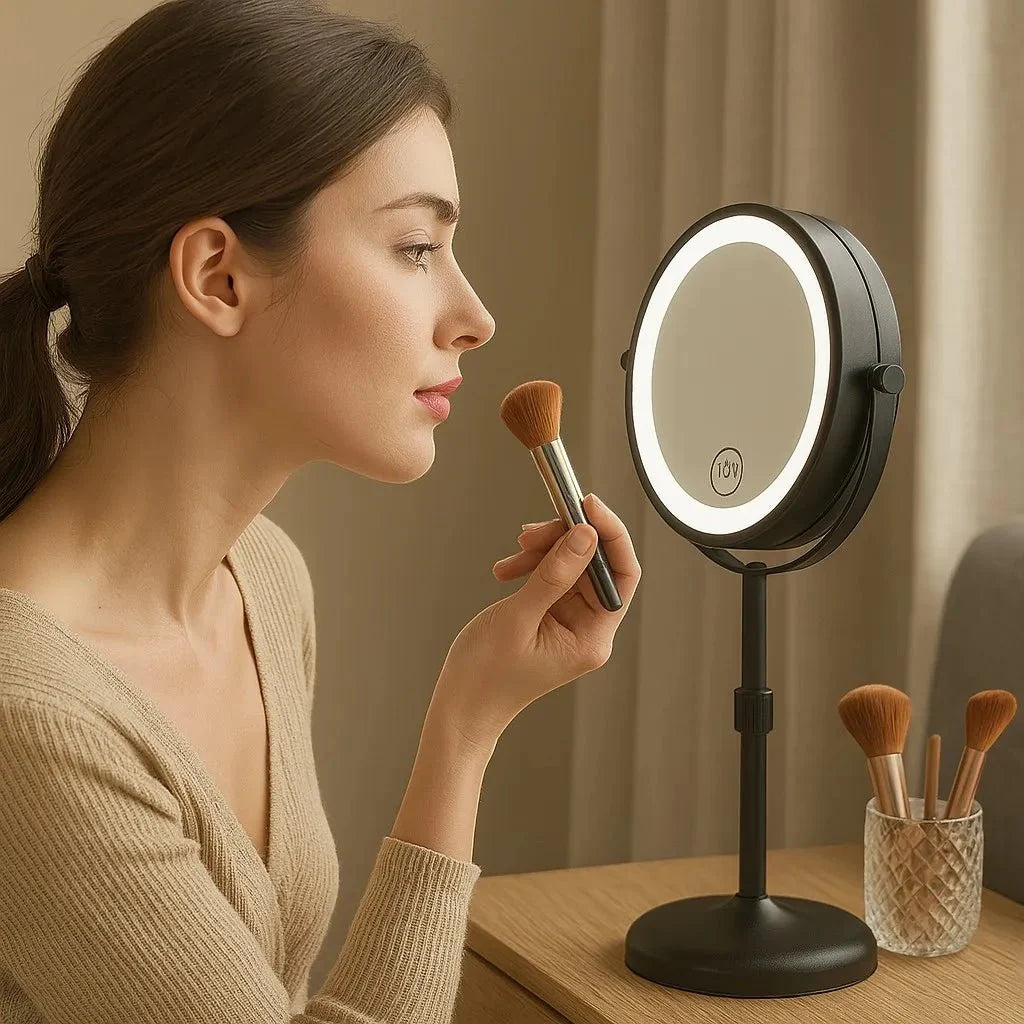 Elara Haus LED Makeup Mirror - Adjustable Height 10X Magnification 7