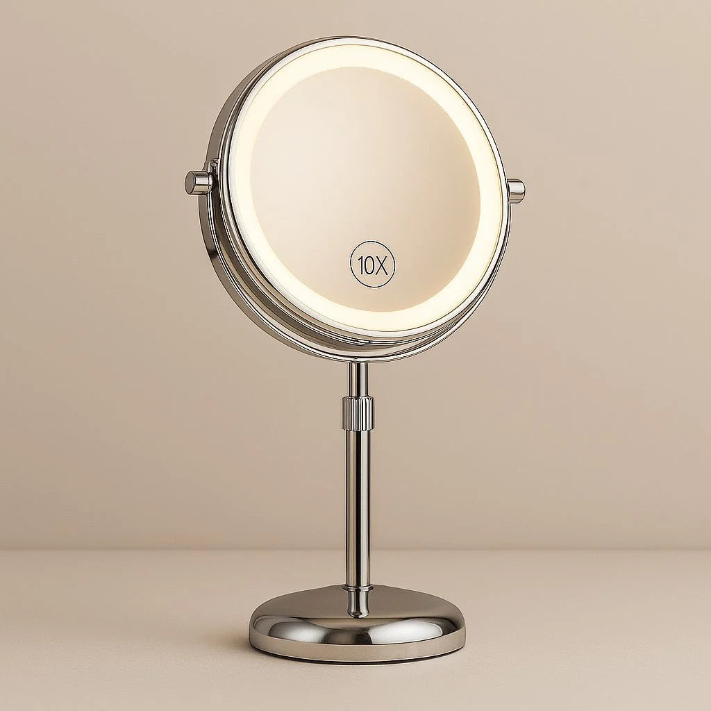 Elara Haus LED Makeup Mirror - Adjustable Height 10X Magnification 0
