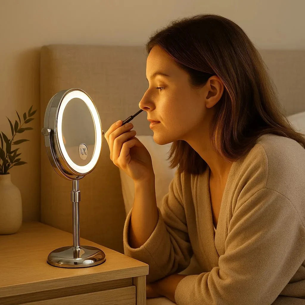 Elara Haus LED Makeup Mirror - Adjustable Height 10X Magnification 1