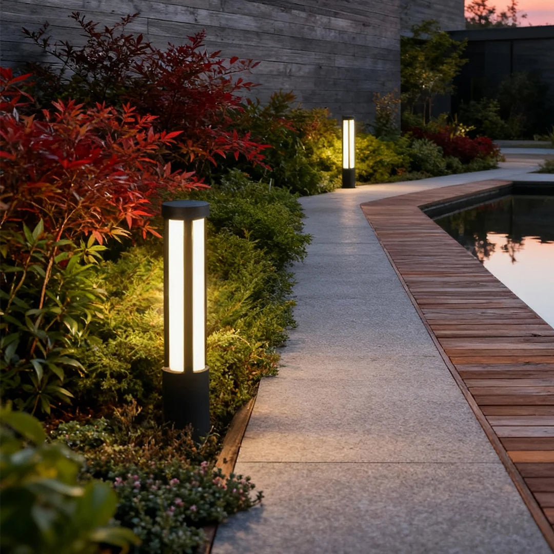 Residential Bollard Lights Modern Cylindrical LED Landscape Light 7