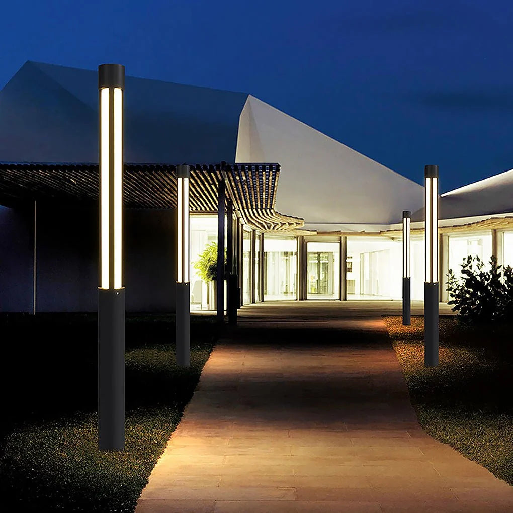Residential Bollard Lights Modern Cylindrical LED Landscape Light 8