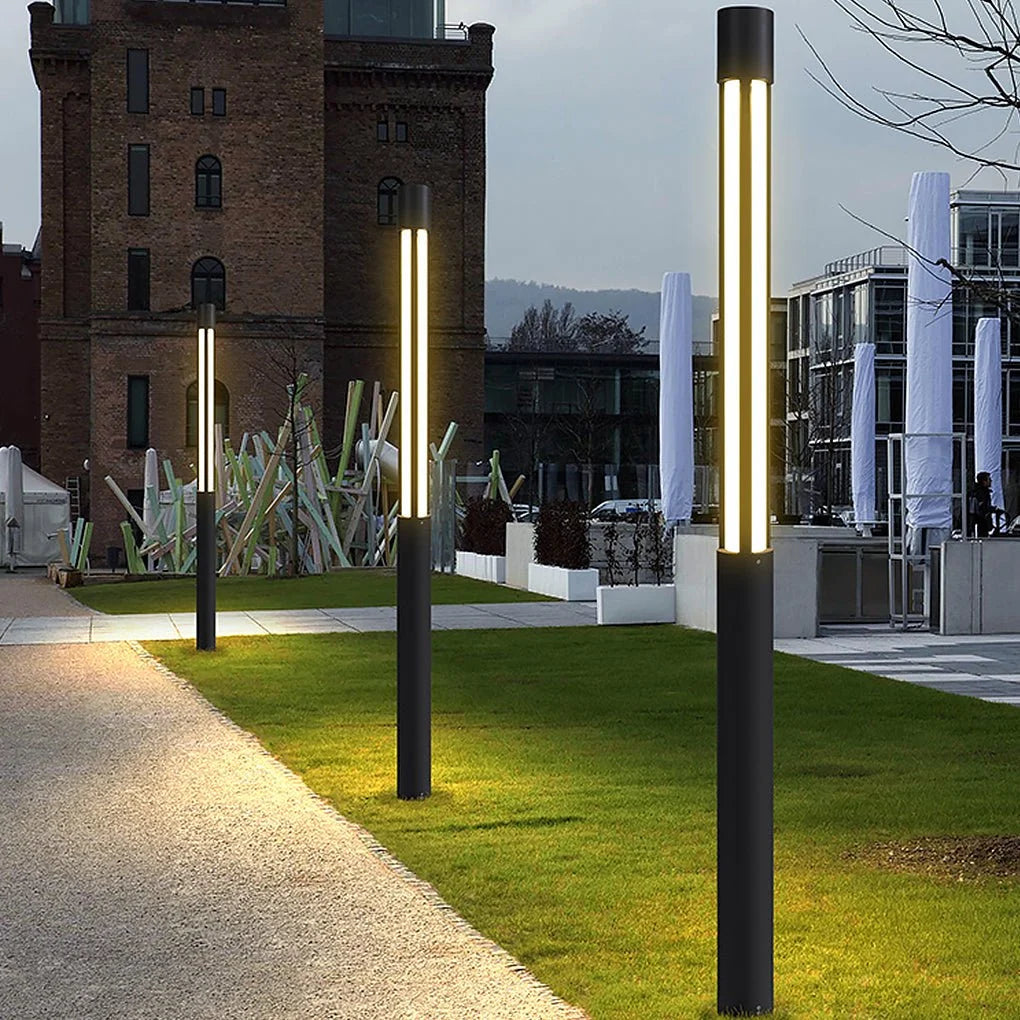 Residential Bollard Lights Modern Cylindrical LED Landscape Light 10