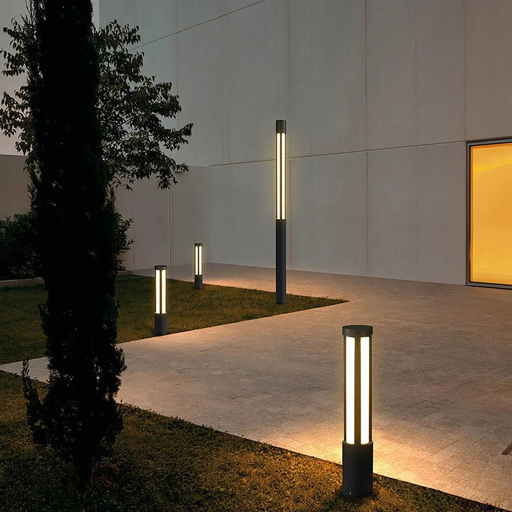 Residential Bollard Lights Modern Cylindrical LED Landscape Light 0