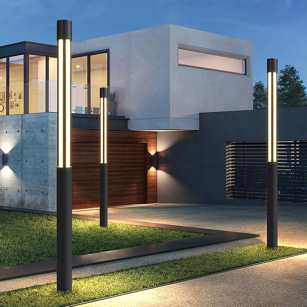 Residential Bollard Lights Modern Cylindrical LED Landscape Light 4