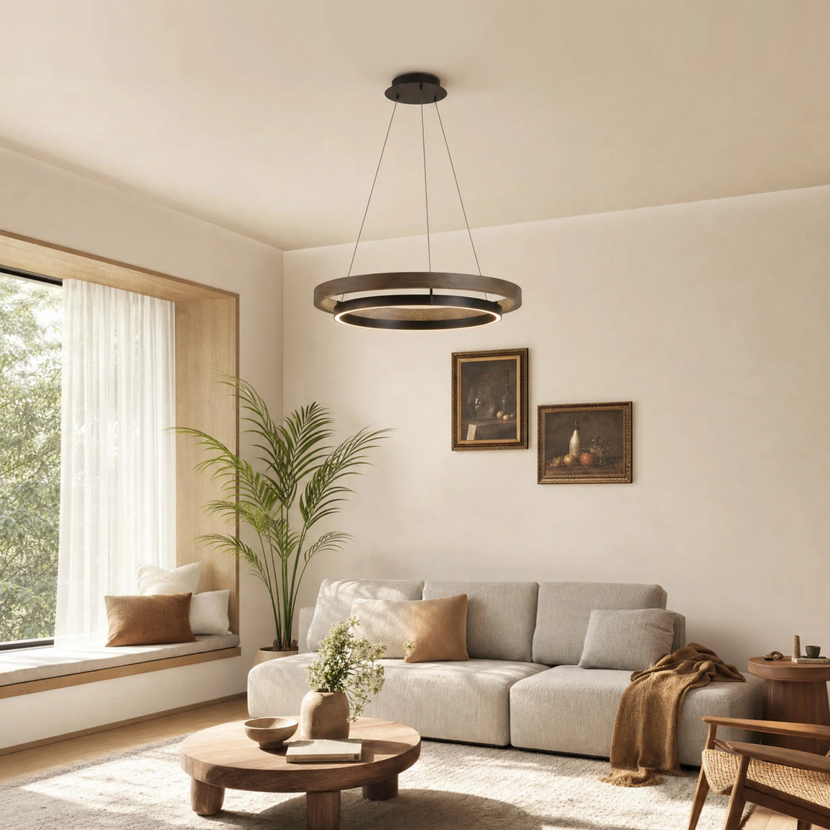 WOMO Circular Led Wood Chandelier-WM2492 4