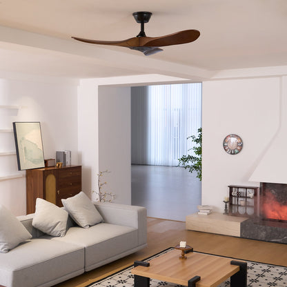 Leno Modern Walnut Wood Ceiling Fan with Remote