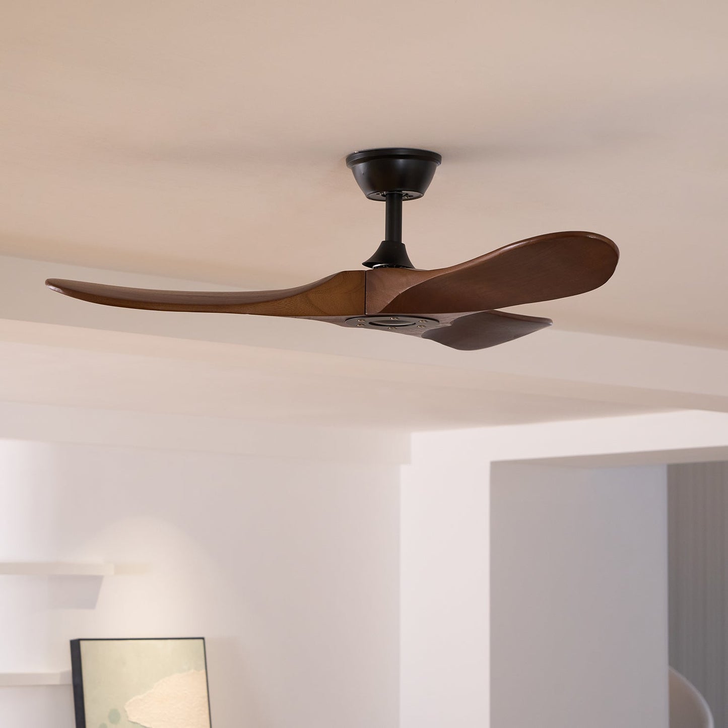 Leno Modern Walnut Wood Ceiling Fan with Remote