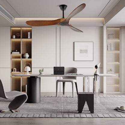 Leno Modern Walnut Wood Ceiling Fan with Remote