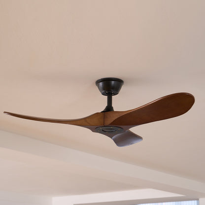 Leno Modern Walnut Wood Ceiling Fan with Remote