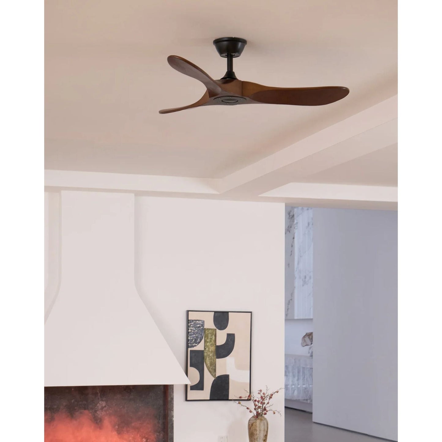 Leno Modern Walnut Wood Ceiling Fan with Remote
