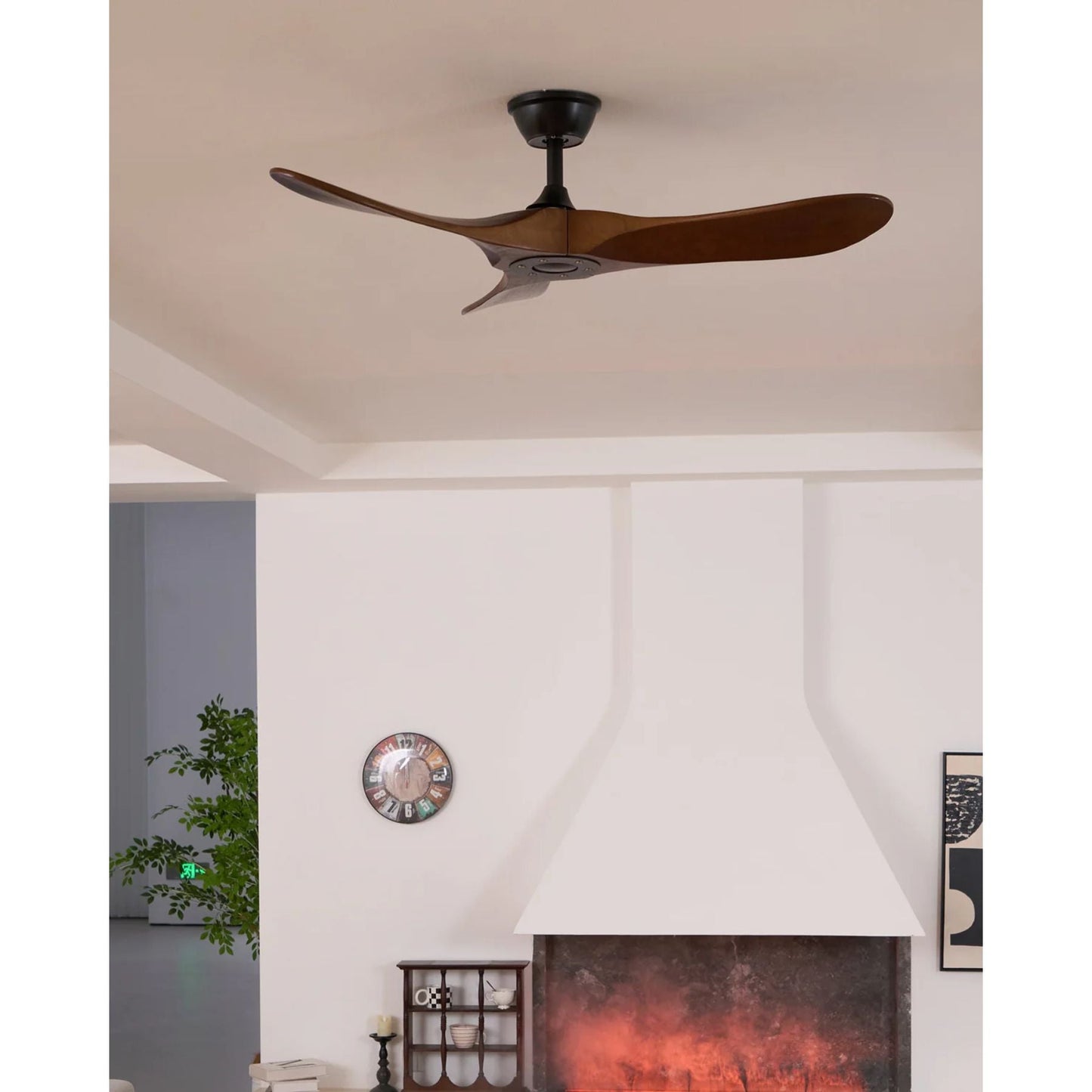 Leno Modern Walnut Wood Ceiling Fan with Remote
