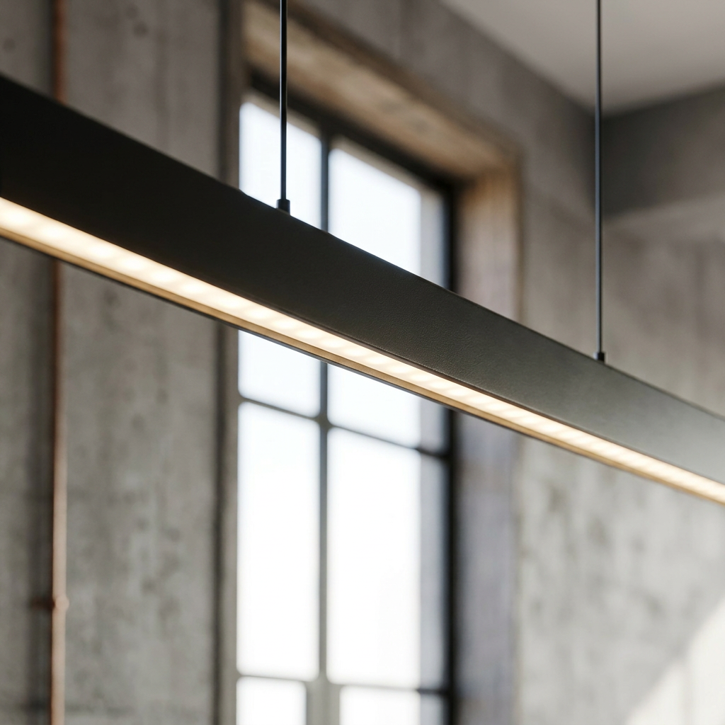 Linear Bar Pendant Light with Ceiling Canopy