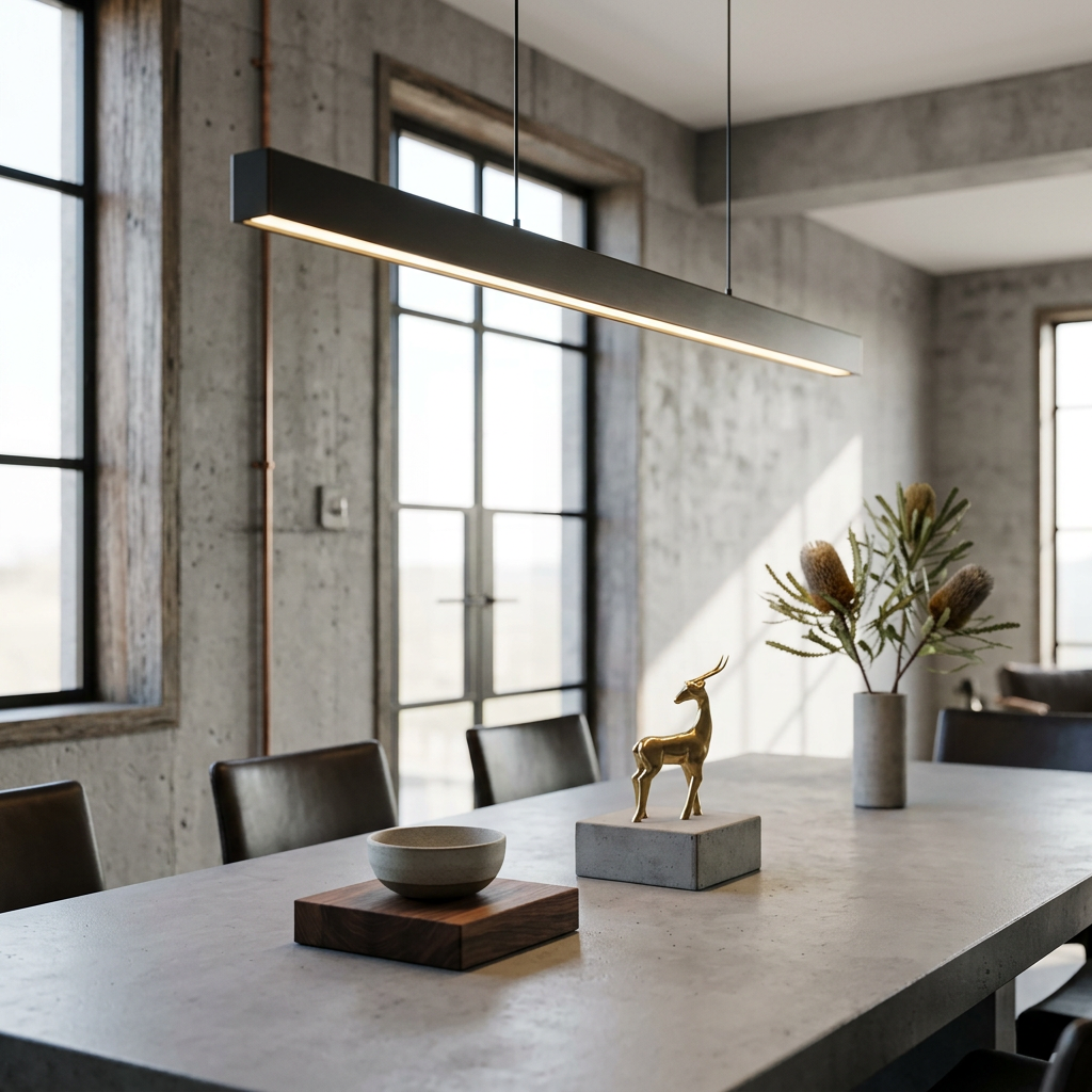 Linear Bar Pendant Light with Ceiling Canopy