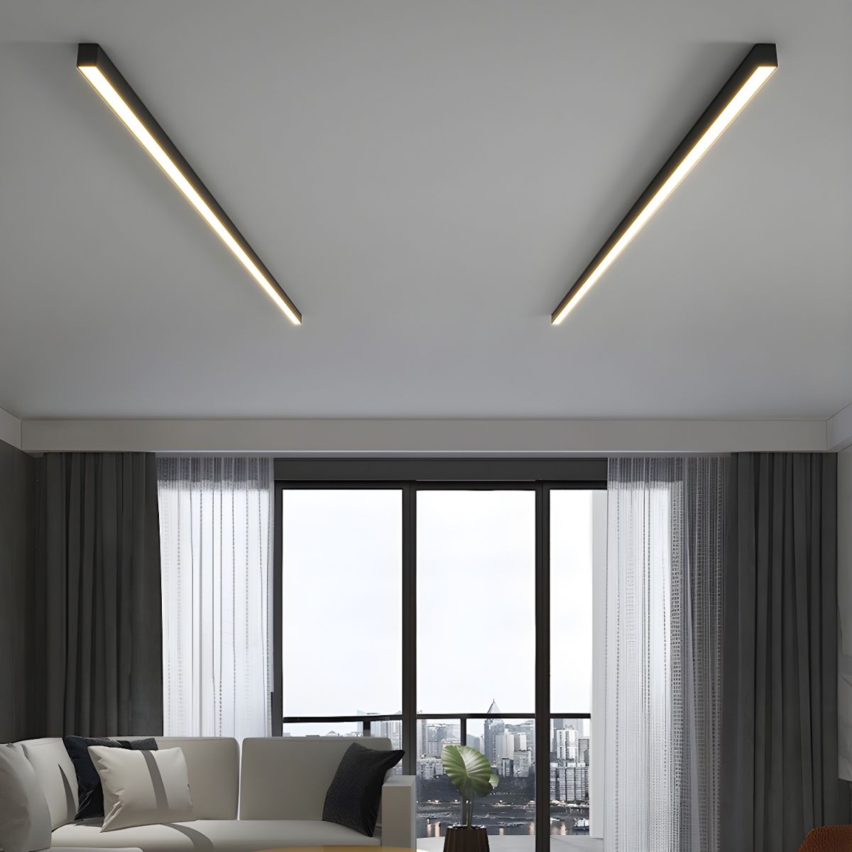 Linear LED Pendant/Flush Mount Light - Tri-Colour Adjustable