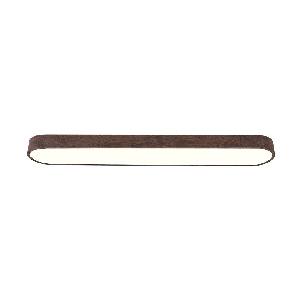 Nordic 1-Light Oval Shape Led Ceiling Flush Mount With Wood Accent 6