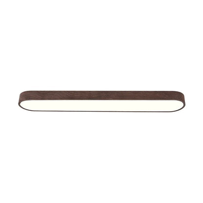 Nordic 1-Light Oval Shape Led Ceiling Flush Mount With Wood Accent 6