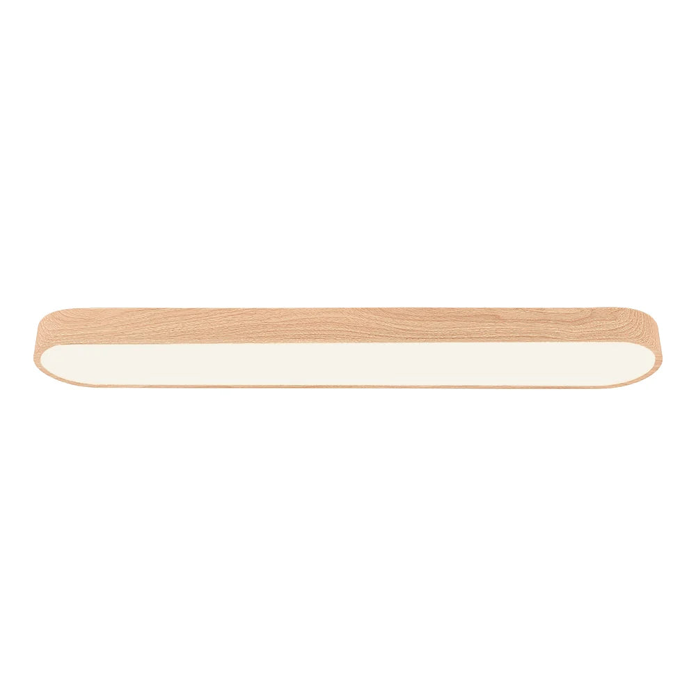 Nordic 1-Light Oval Shape Led Ceiling Flush Mount With Wood Accent 9