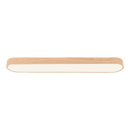Nordic 1-Light Oval Shape Led Ceiling Flush Mount With Wood Accent 9