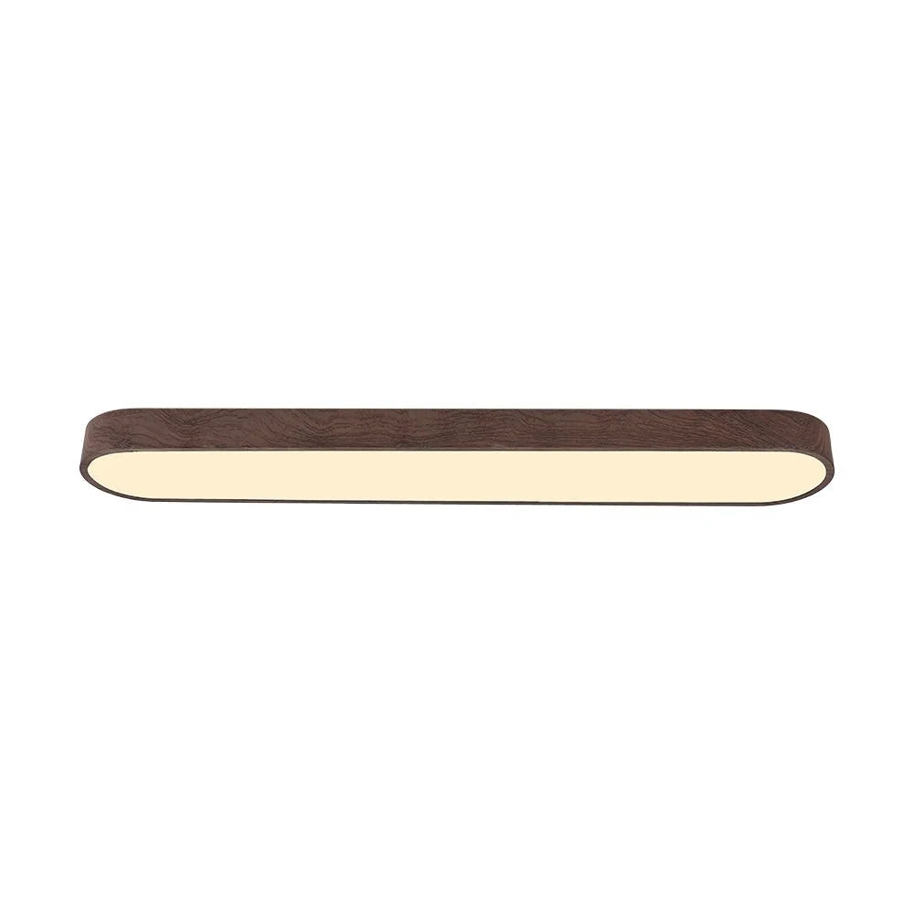 Nordic 1-Light Oval Shape Led Ceiling Flush Mount With Wood Accent 5