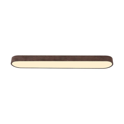 Nordic 1-Light Oval Shape Led Ceiling Flush Mount With Wood Accent 5