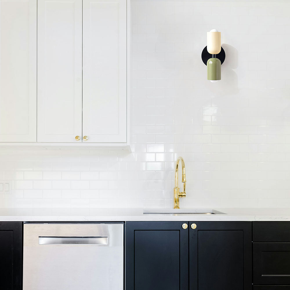 Louvel Modern Vertical Glass Wall Sconce Up Down