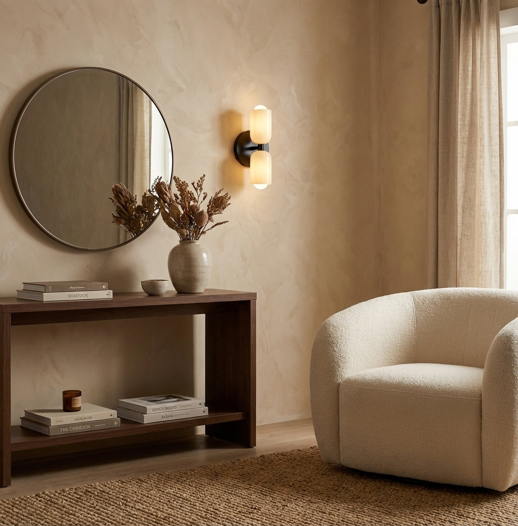 Louvel Modern Vertical Glass Wall Sconce Up Down