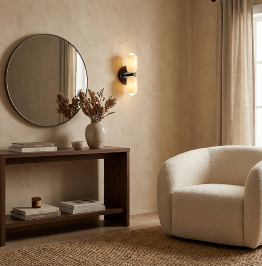 Louvel Modern Vertical Glass Wall Sconce Up Down