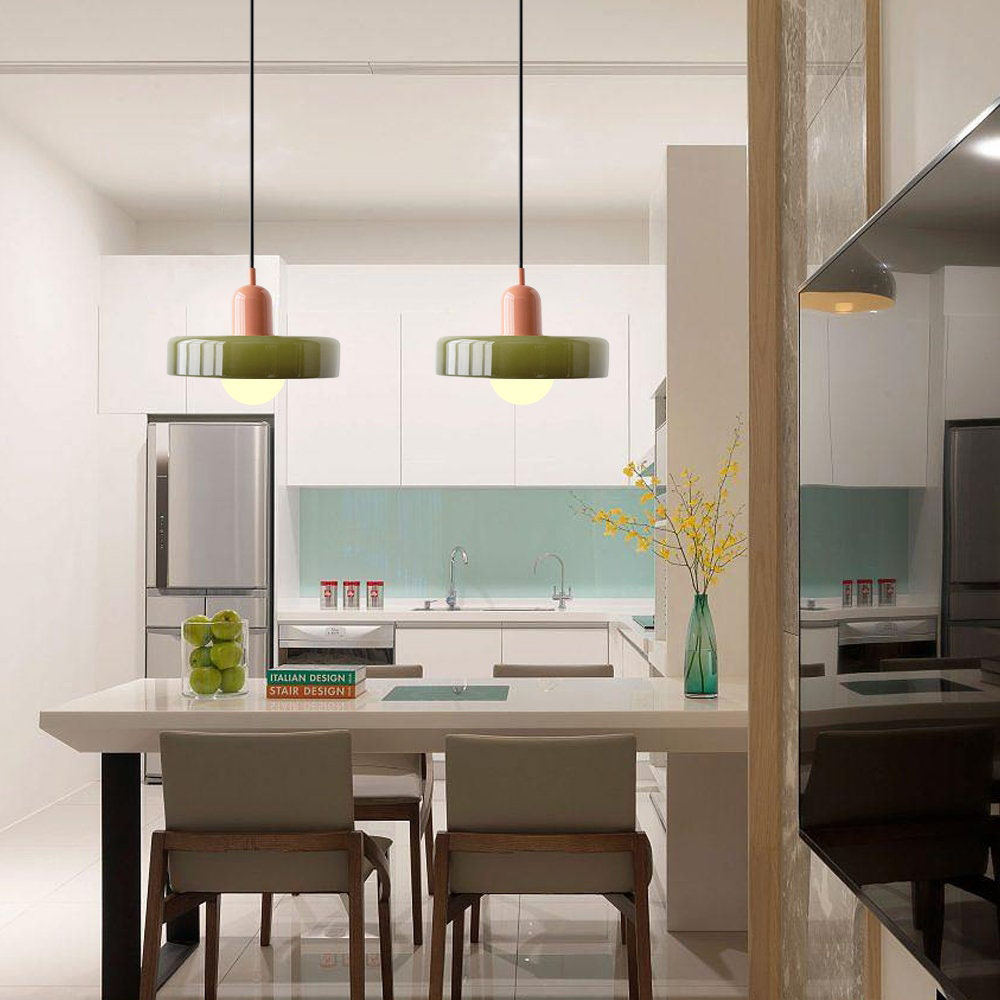 Luccon Vintage Style Glass Shade Pendant Light