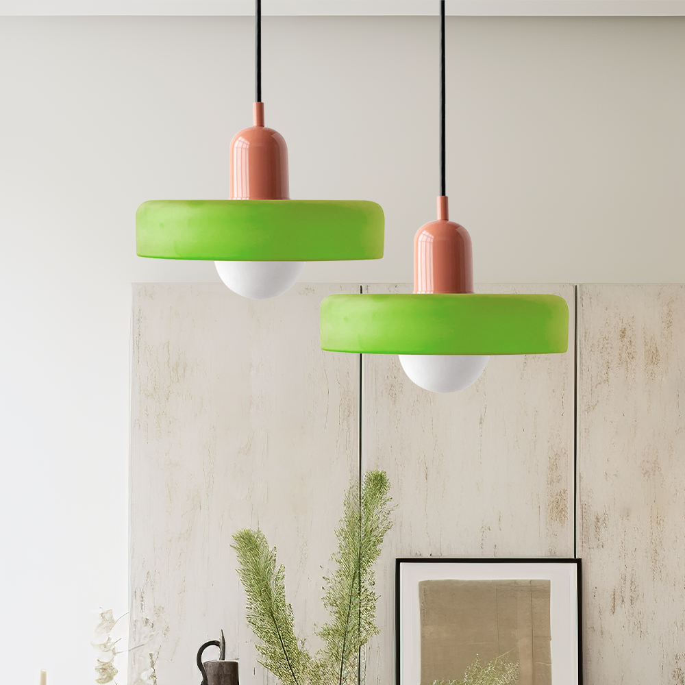 Luccon Vintage Style Glass Shade Pendant Light