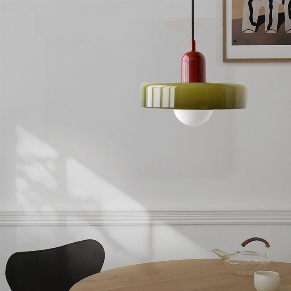 Luccon Vintage Style Glass Shade Pendant Light